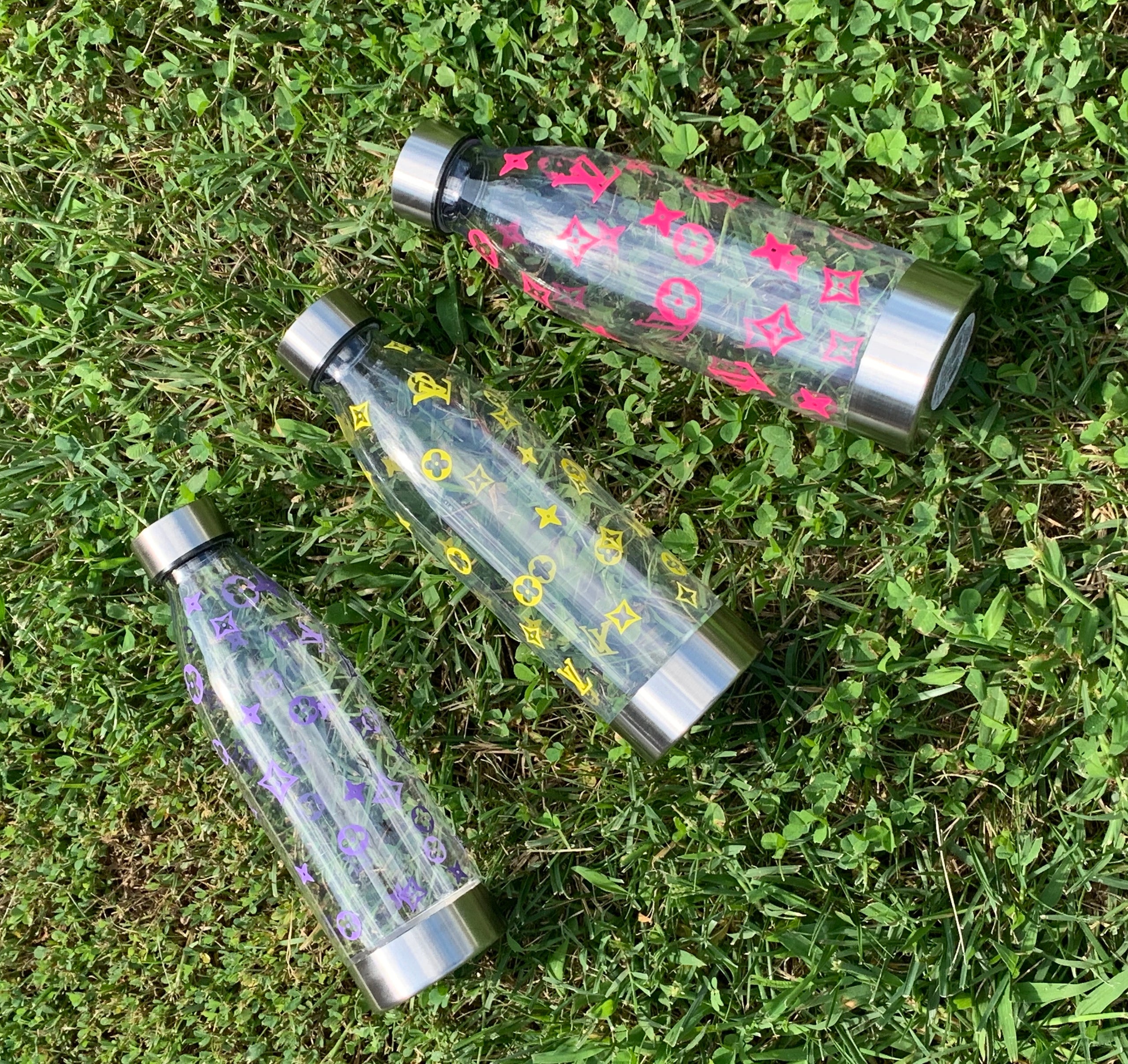 LV Water Bottle-PINK, PURPLE AND YELLOW!